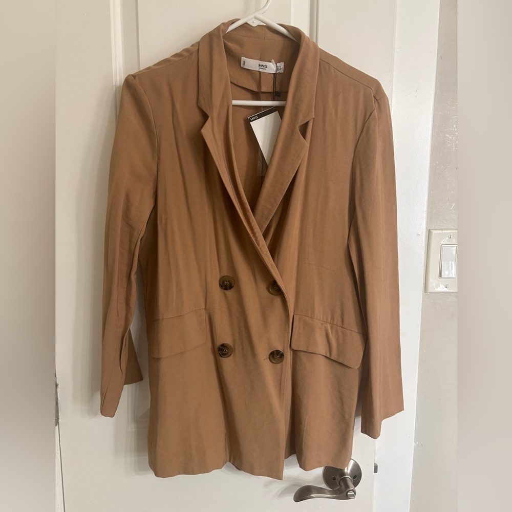 NWT MNG (Mango) Tan Double-Breasted Women's Blazer